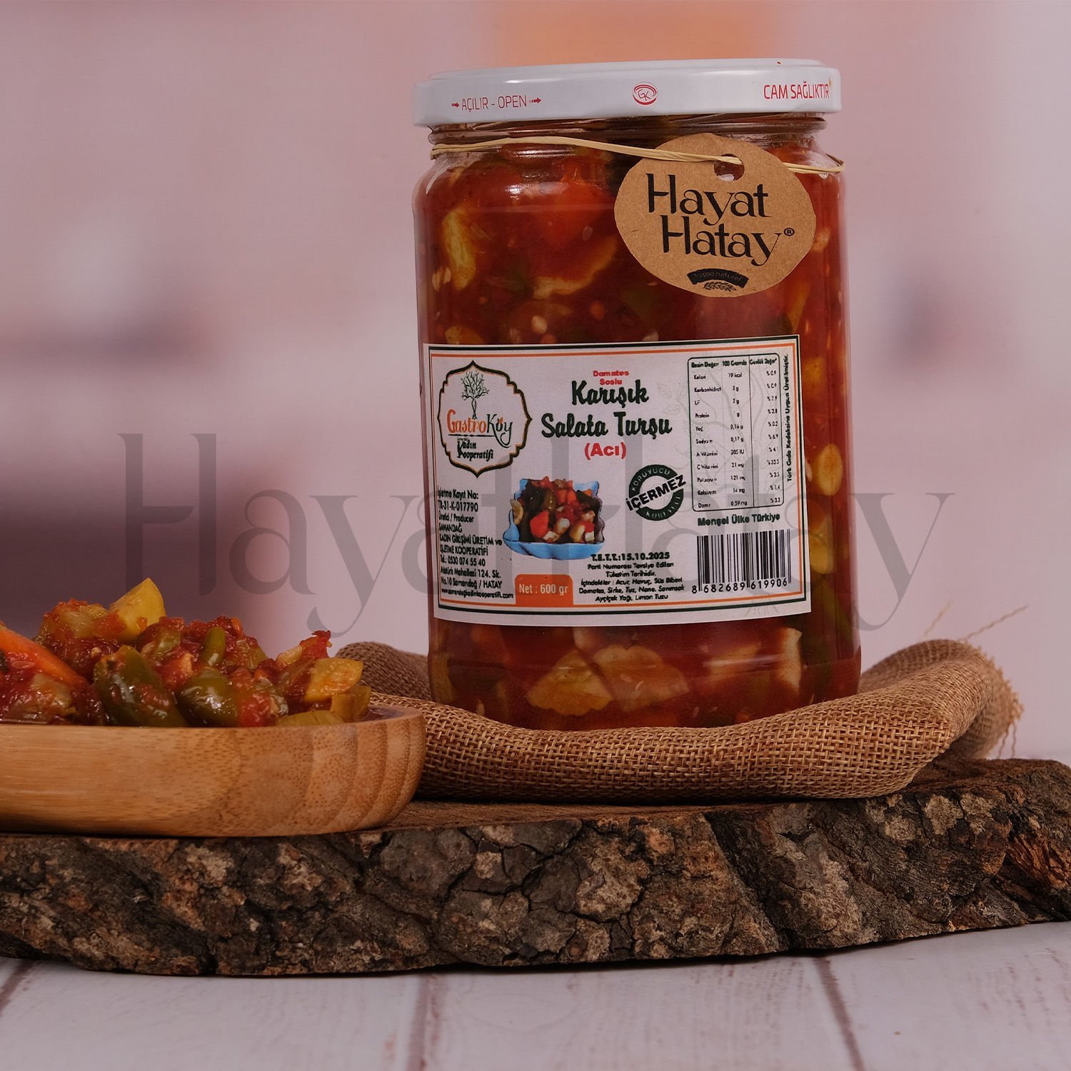 Acı Karışık Salata Turşu (Domates Soslu) - 600 Gr - Samandağ Kadın Kooperatifi