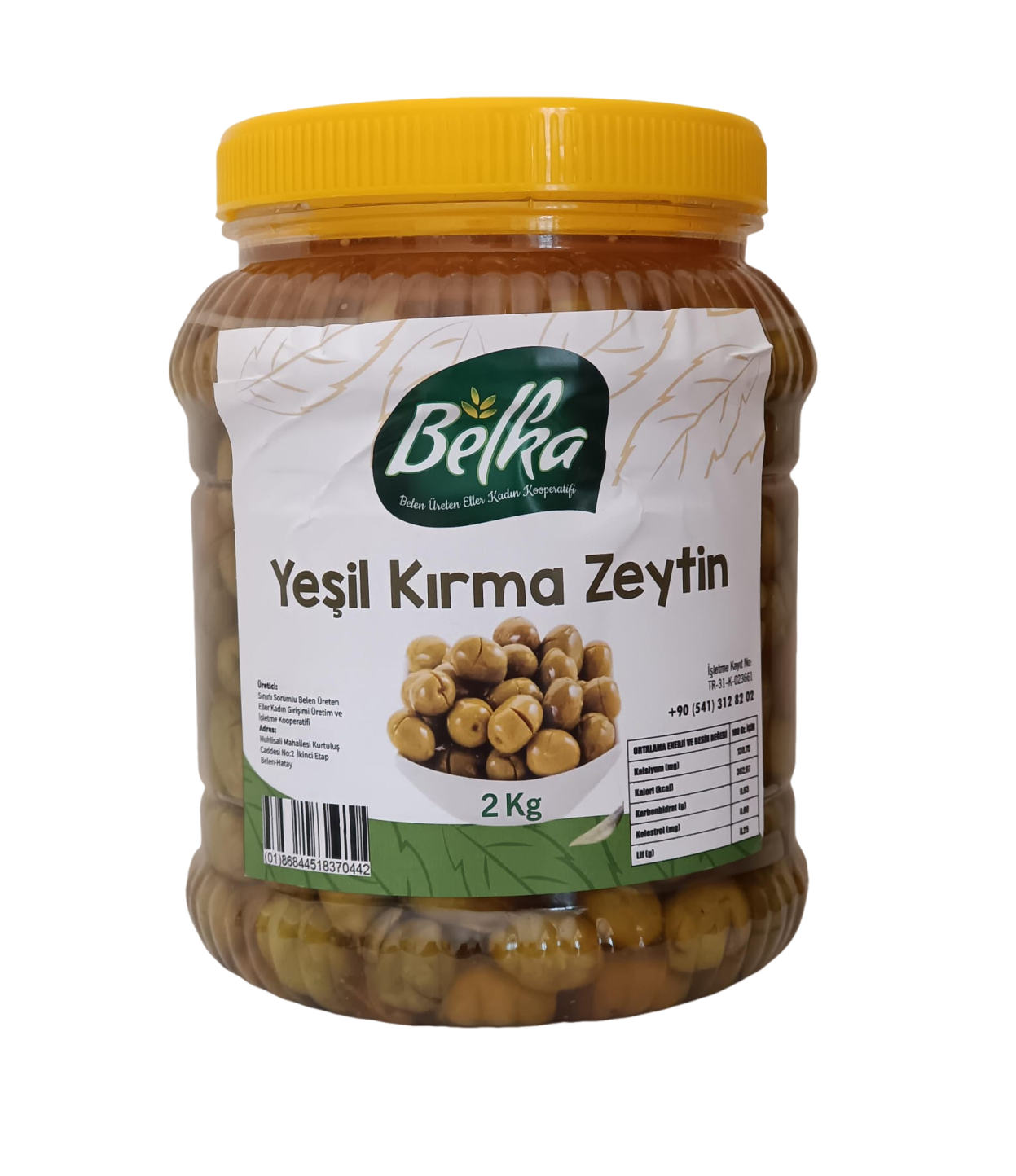 Yeşil Kırma Zeytin - 2 Kg - Belen Üreten Eller Kadın Kooperatifi