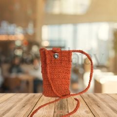 Turuncu Yıldız Motifli Telefon Çantası (Mıknatıslı) - Rimmen Kadın Kooperatifi