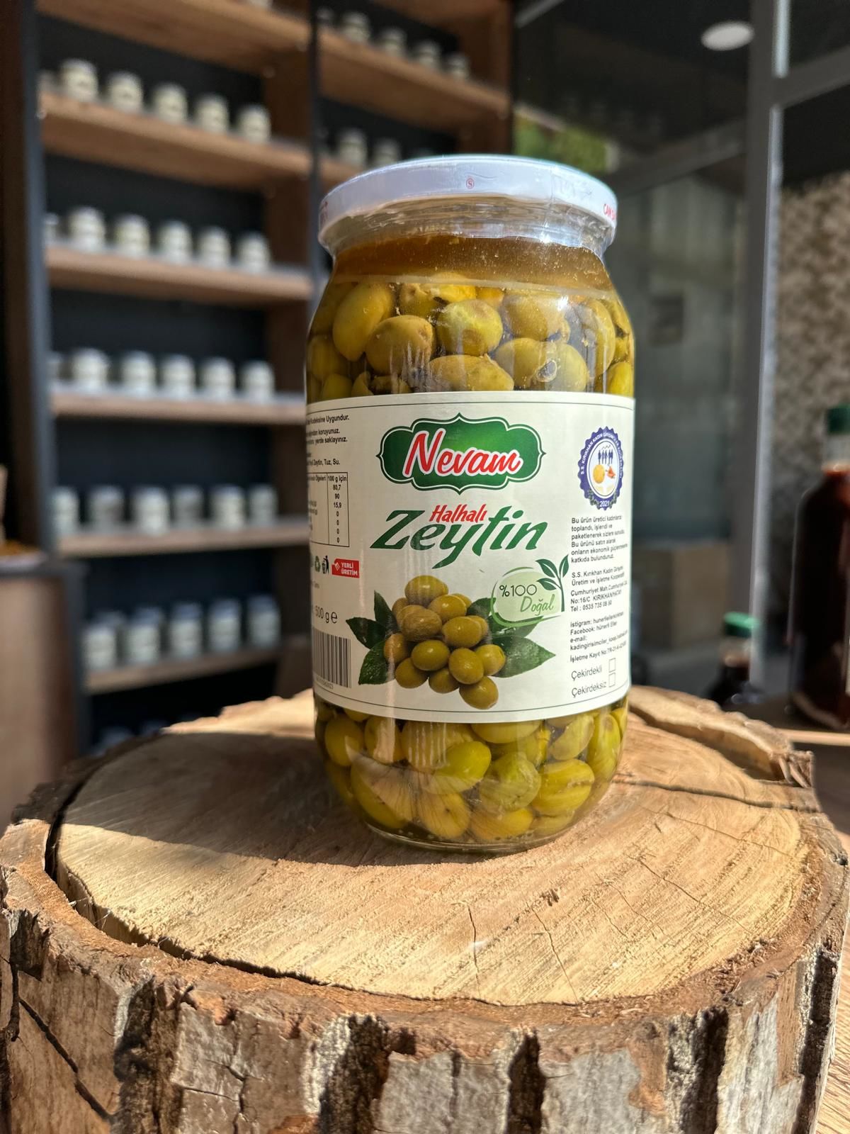 Halhalı Taş Kırma Çekirdeksiz Yeşil Zeytin - 500 Gr - Kırıkhan Kadın Kooperatifi