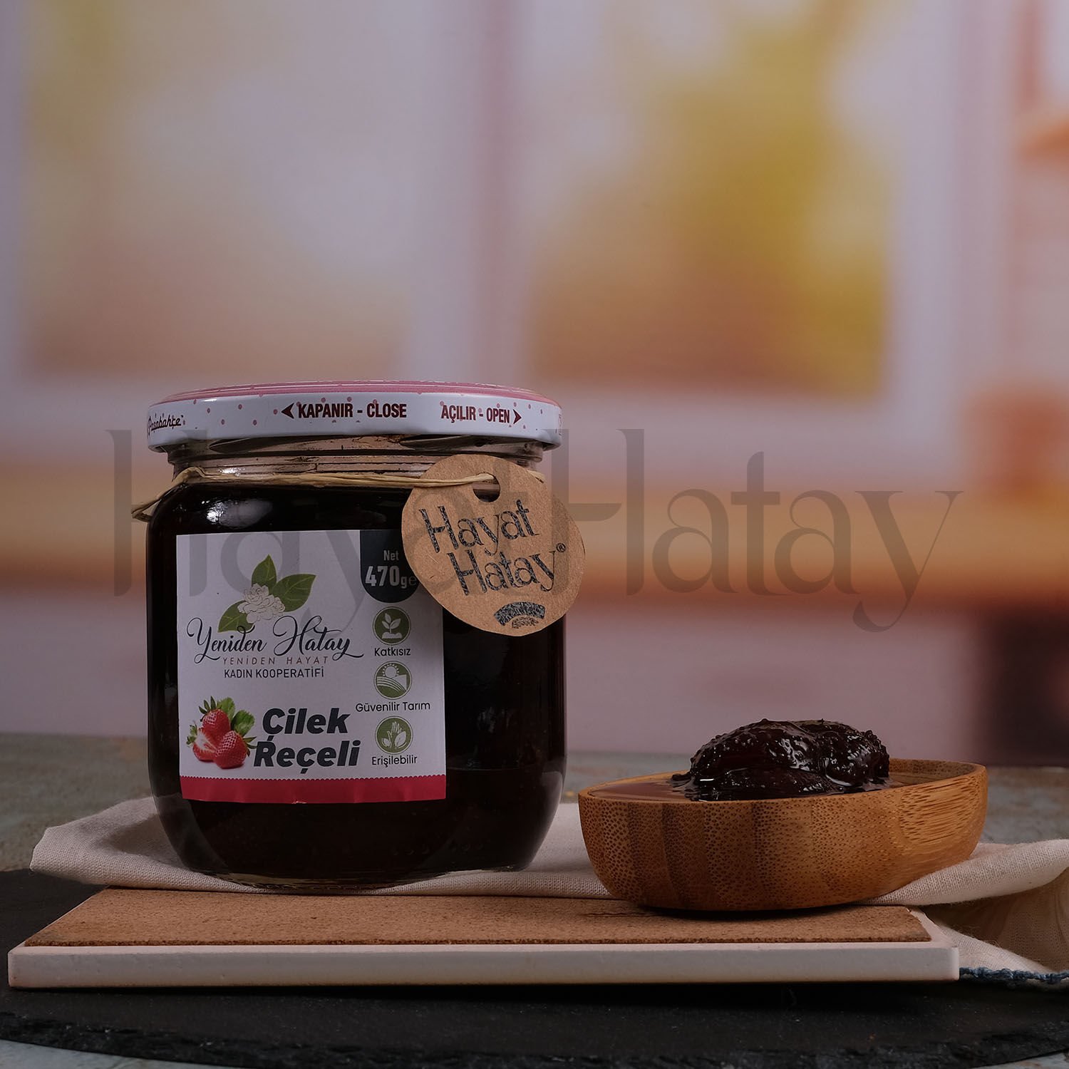 Çilek Reçeli - 470 Gr - Yeniden Hatay Kadın Kooperatifi