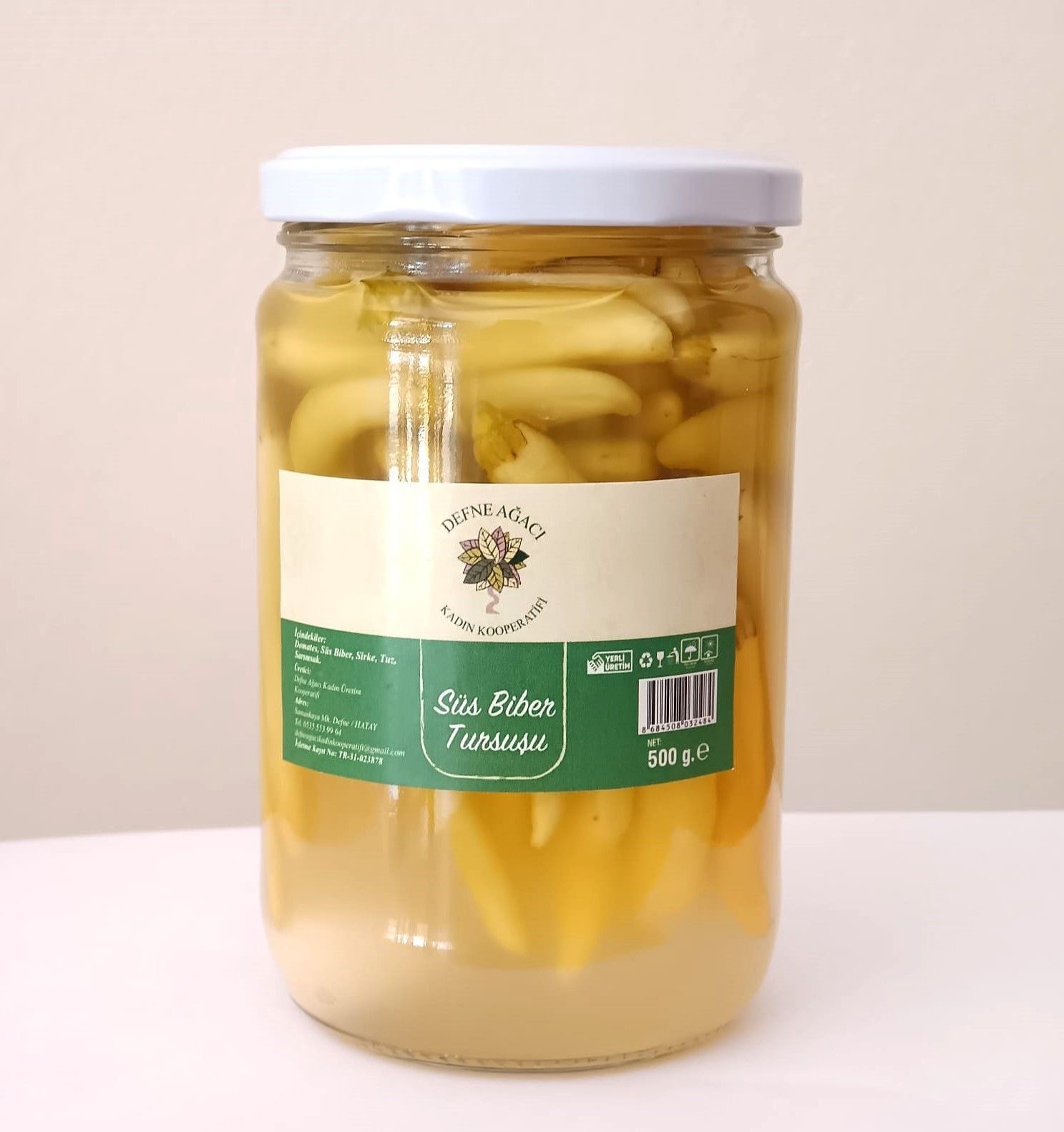 Süs Biberi Turşusu - 500 Gr - Defne Ağacı Kadın Kooperatifi