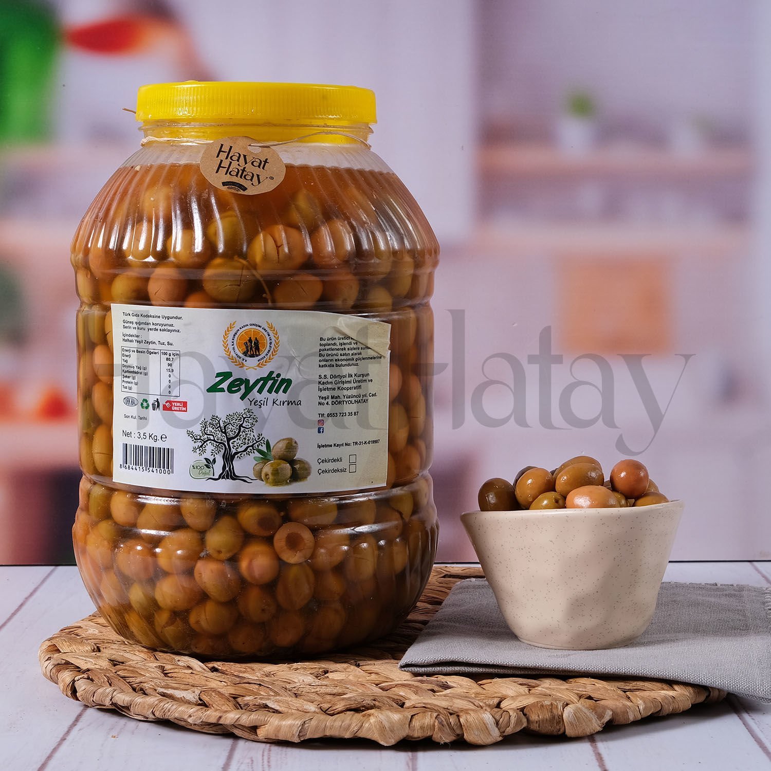 Yeşil El Kırması Zeytin - Brüt: 5 Kg - Dörtyol İlk Kurşun Kadın Kooperatifi
