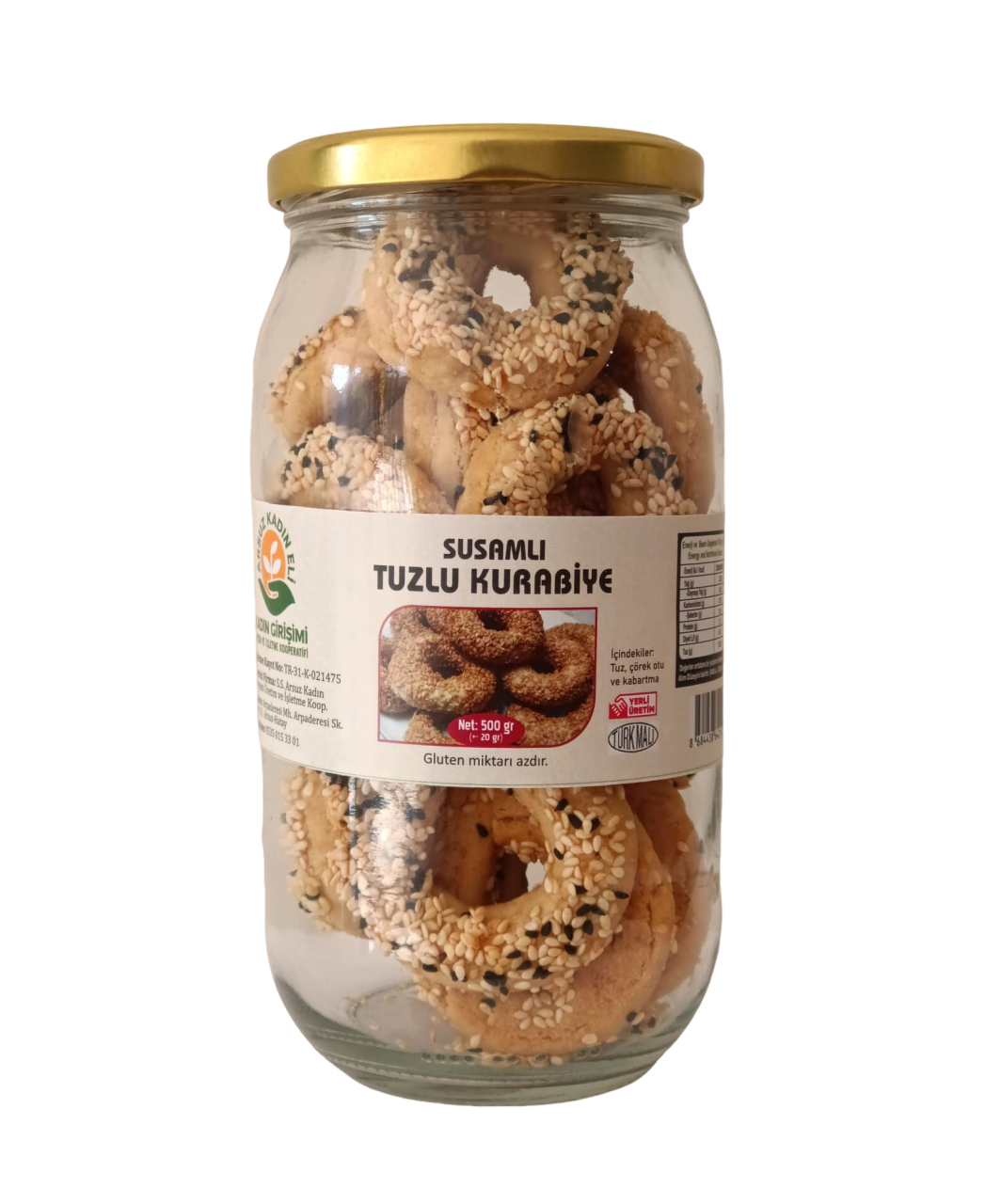 Susamlı Tuzlu Pasta (Cam Kavanozda) - 500 Gr - Arsuz Kadın Eli Kooperatifi