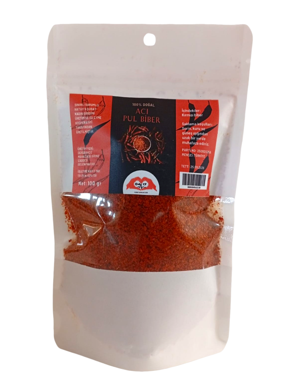 Acı Pul Biber - 100 Gr -  HayatHatay 6 Şubat Kadın Kooperatifi