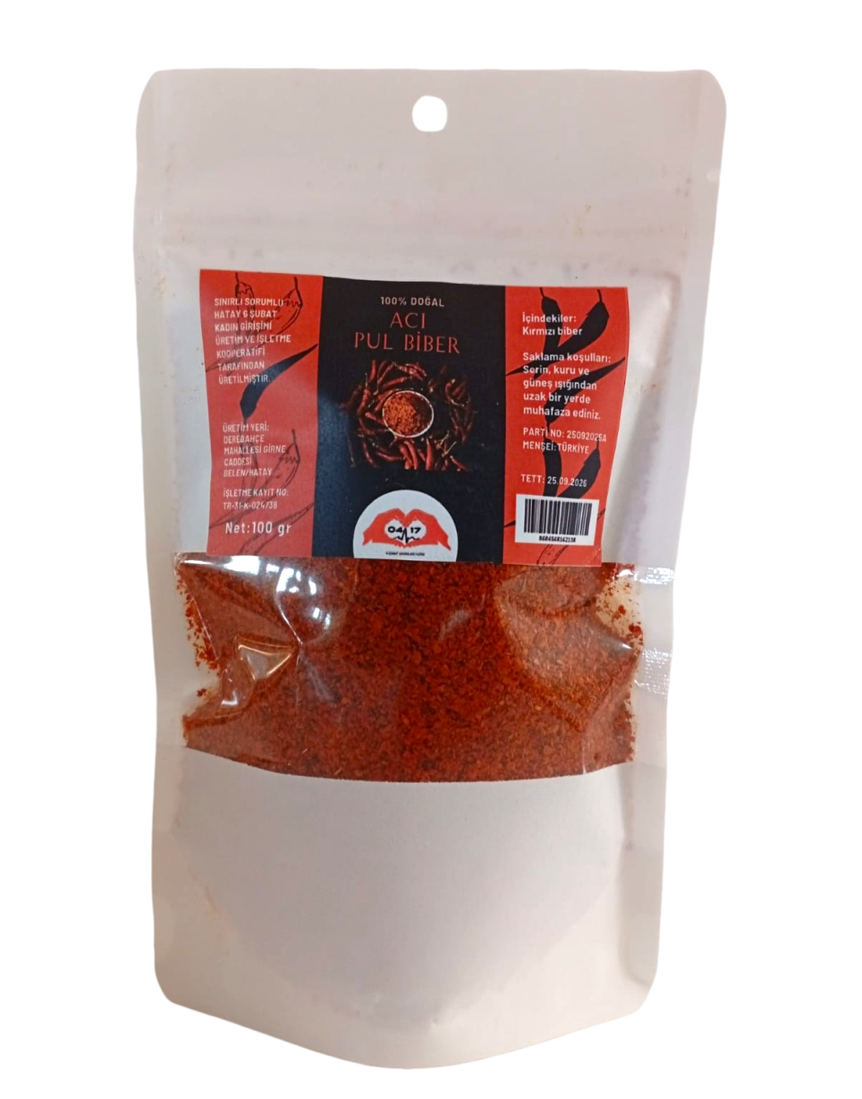 Acı Pul Biber - 100 Gr -  HayatHatay 6 Şubat Kadın Kooperatifi