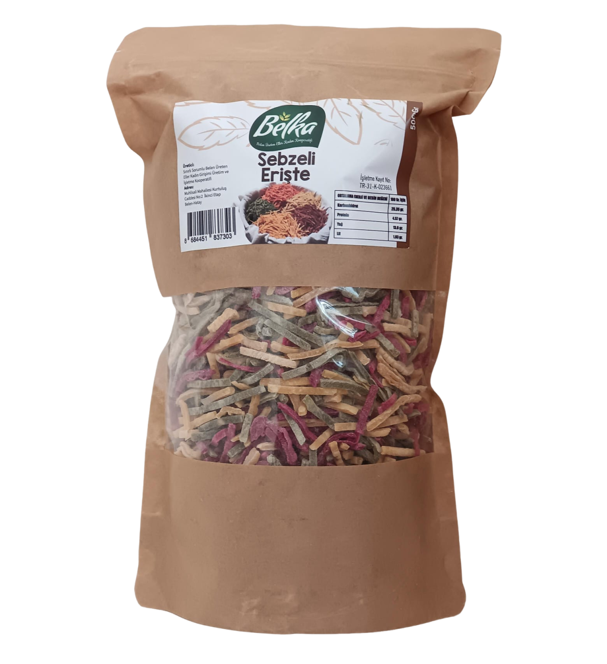 Sebzeli Erişte - 500 Gr - Belen Üreten Eller Kadın Kooperatifi