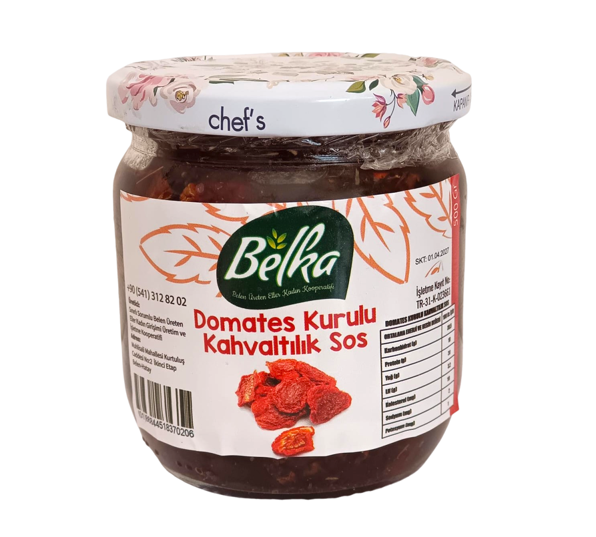 Zeytinyağlı Domates Kurulu Kahvaltılık Sos - 500 Gr - Belen Üreten Eller Kadın Kooperatifi