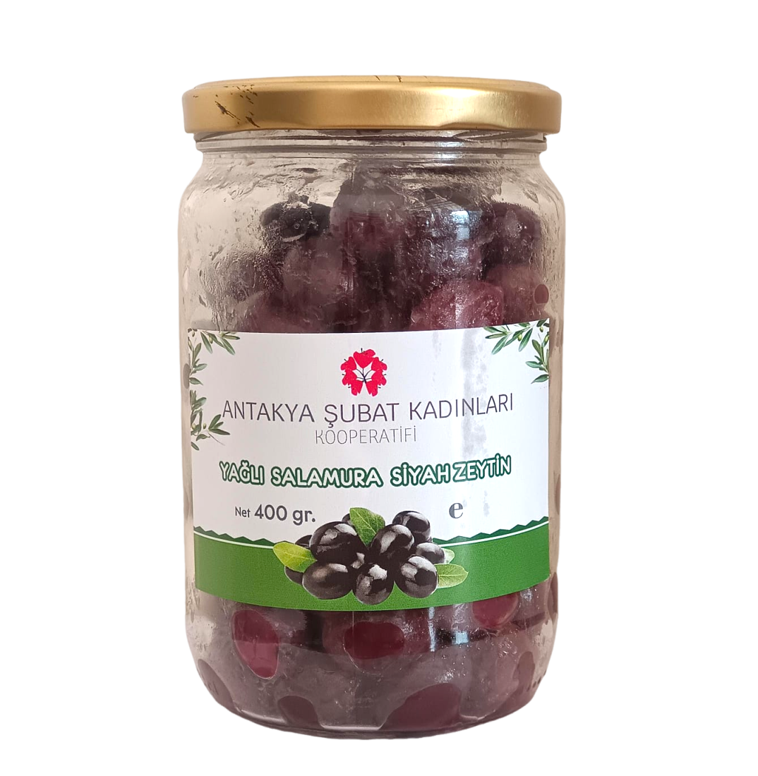 Yağlı Salamura Siyah Zeytin - 400 Gr - Antakya Şubat Kadınları Kooperatifi