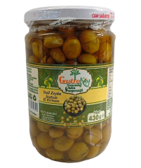Halhalı Yeşil Zeytin - El Kırması, Cam Kavanozda - 430 Gr - Samandağ Kadın Kooperatifi