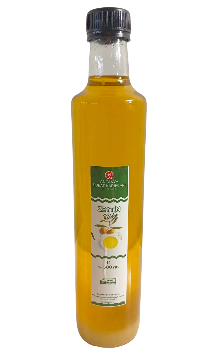 Zeytinyağı (cam şişe) - 500 Gr - Antakya Şubat Kadınları Kooperatifi