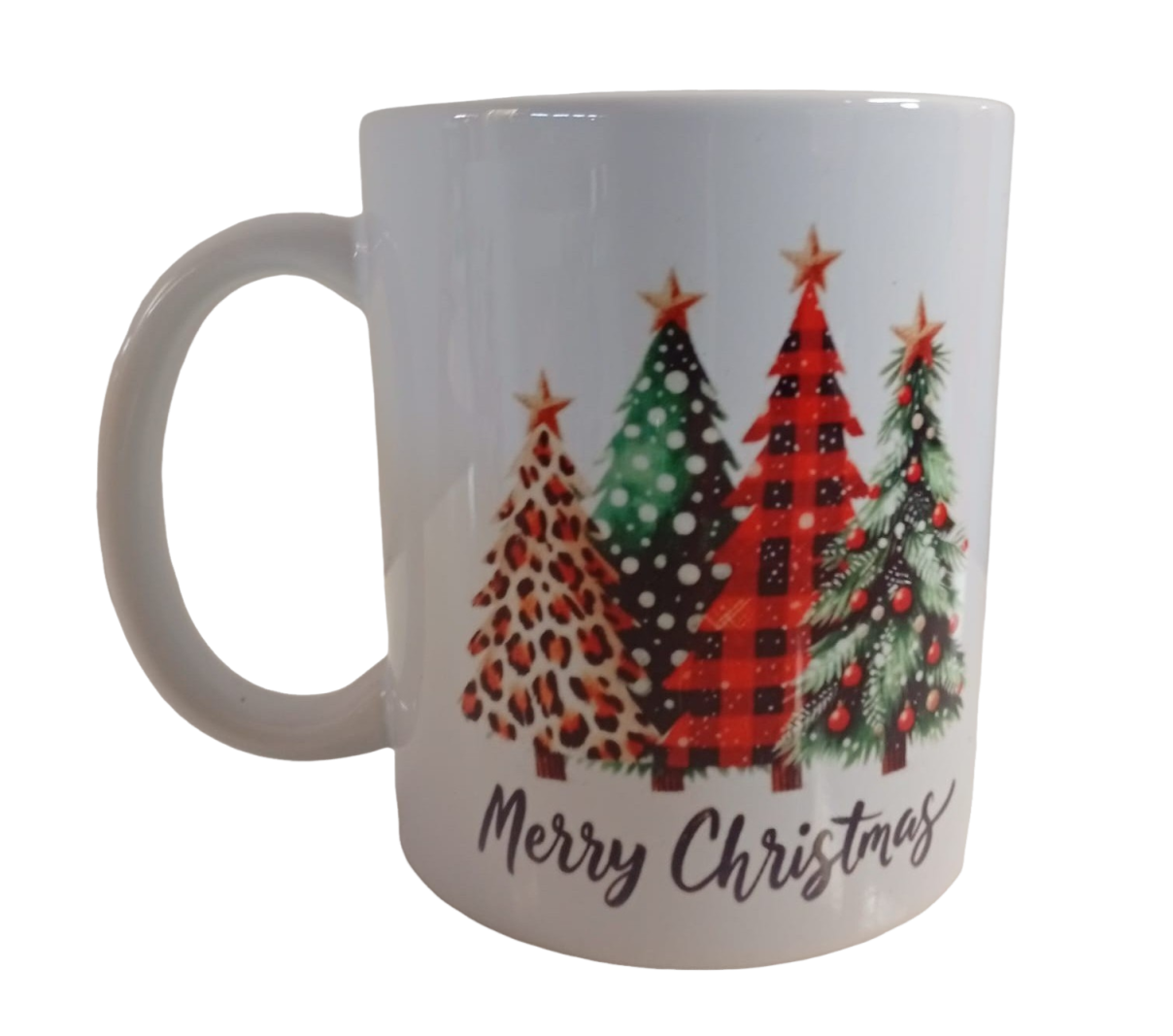 Çam Ağacı Desenli Merry Christmas Seramik Kupası  - Anne Eli Kadın Kooperatifi