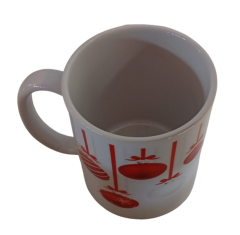 Kırmızı Yılbaşı Ağacı Topu Desenli Seramik Kupa  - Anne Eli Kadın Kooperatifi