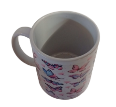 Kelebek Desenli Seramik Kupa  - Anne Eli Kadın Kooperatifi