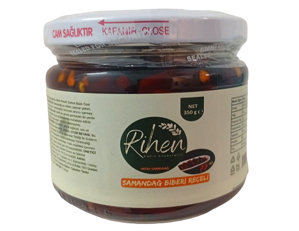 Samandağ Biberi (Acı Biber) Reçeli - 350 Gr - Rihen Kadın Kooperatifi